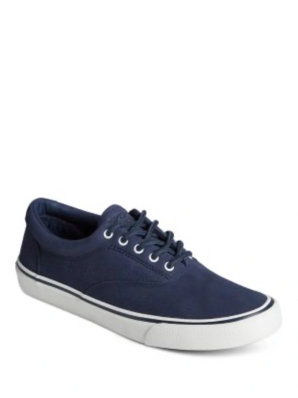 Men's Sperry Top-Sider Striper II CVO Lace Up Sneakers Sz 8.5 Navy Blue White